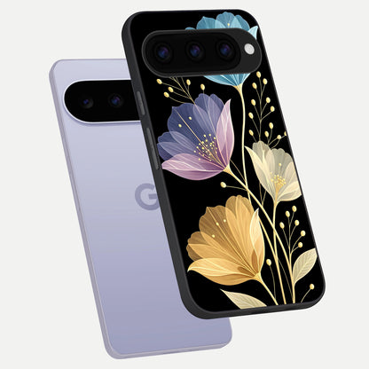  Flower Bloom Glow phone case For Google Pixel 11 showing premium glass back cover with detailed artwork