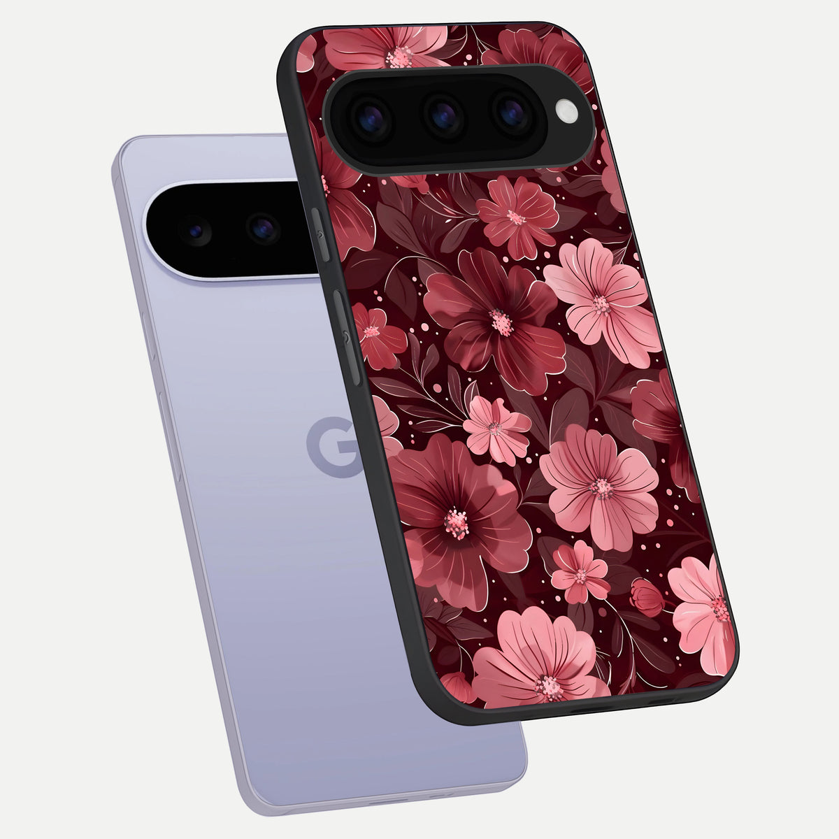  Flower Blush Bloom phone case For Google Pixel 11 showing premium glass back cover with detailed artwork