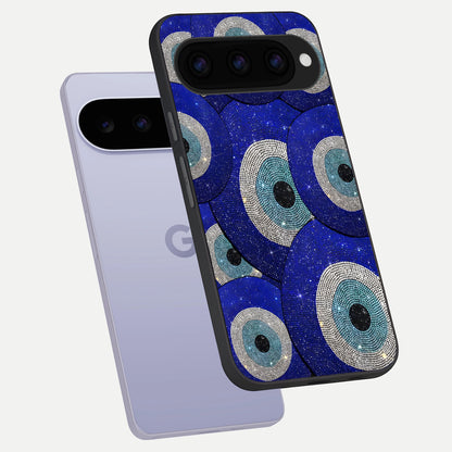  Galaxy Eye Flow phone case For Google Pixel 11 showing premium glass back cover with detailed artwork