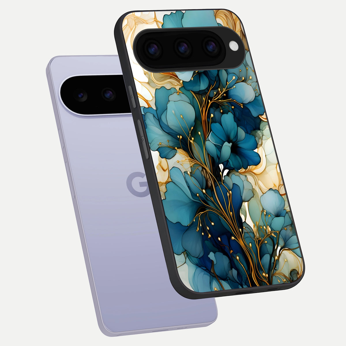  Golden Bloom Symphony phone case For Google Pixel 11 showing premium glass back cover with detailed artwork
