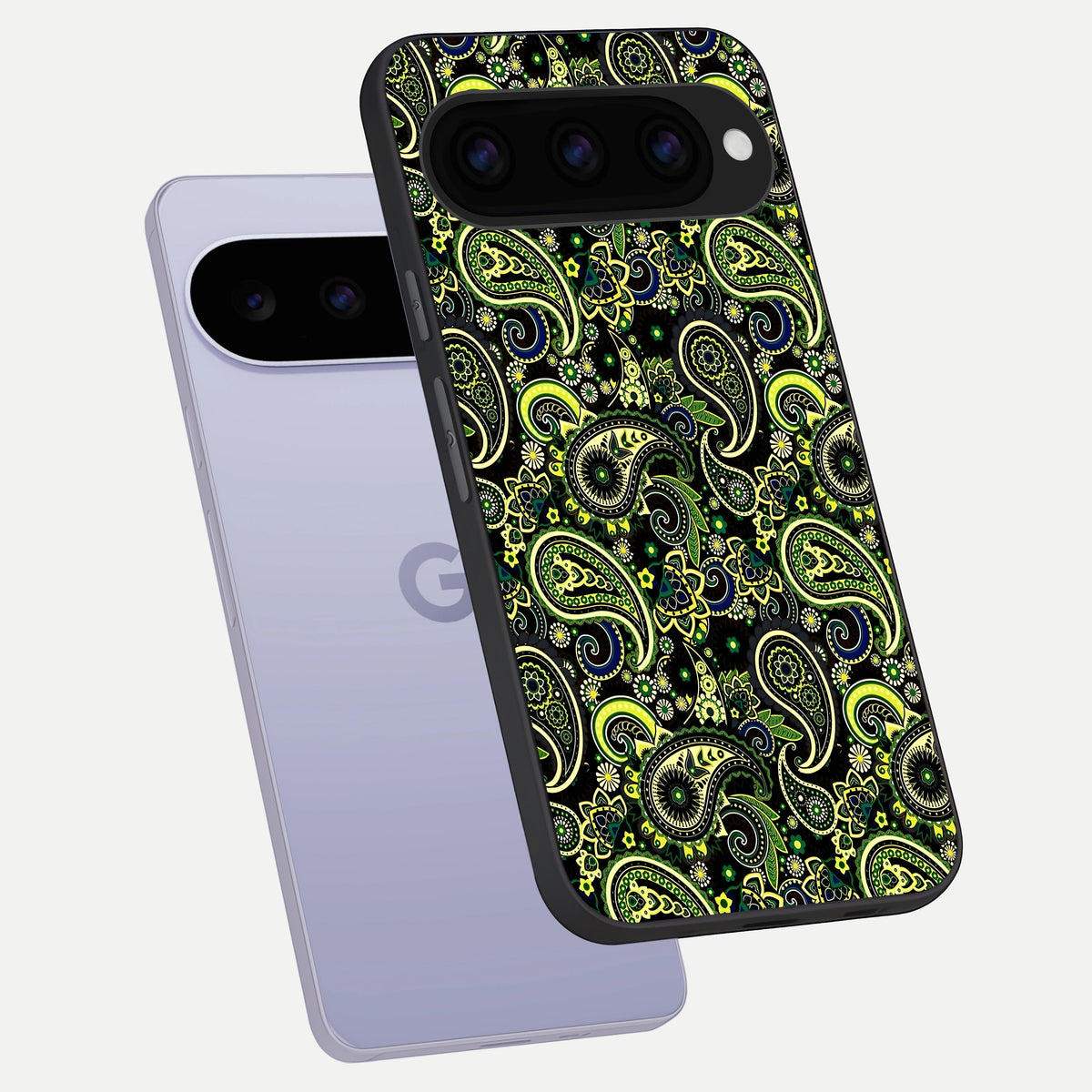  Green Kawasaki phone case For Google Pixel 11 showing premium glass back cover with detailed artwork
