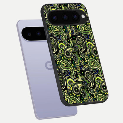  Green Kawasaki phone case For Google Pixel 11 showing premium glass back cover with detailed artwork