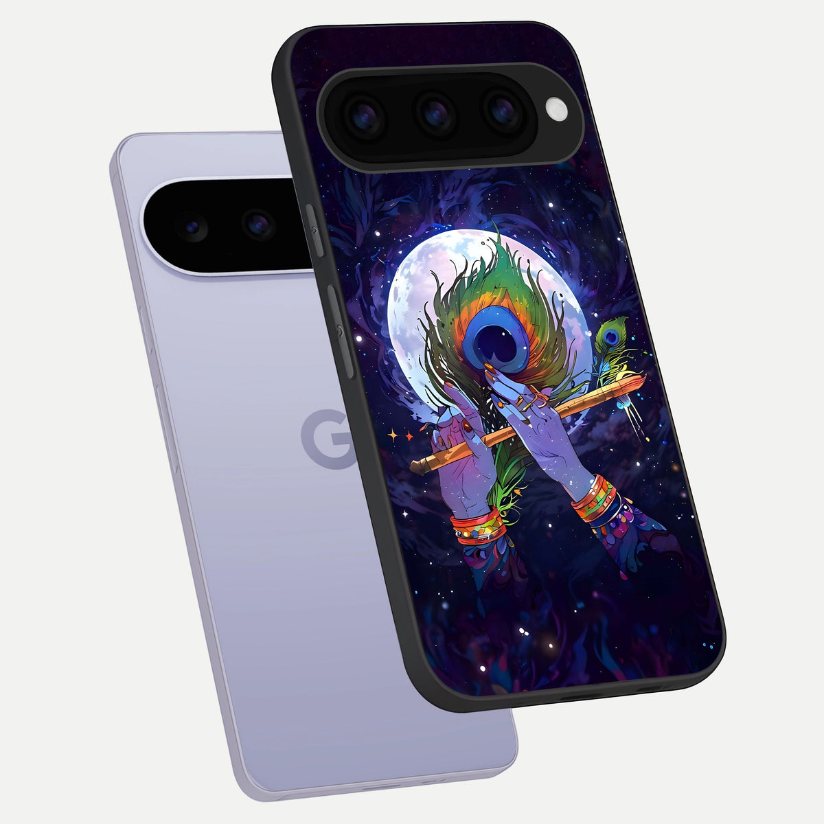  Krishna Hands Art phone case For Google Pixel 11 showing premium glass back cover with detailed artwork