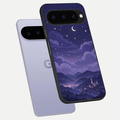 Minimal Night View phone case For Google Pixel 11 showing premium glass back cover with detailed artwork