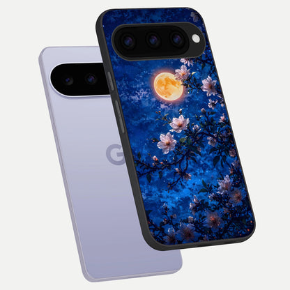  Moonlit Blossoms Night phone case For Google Pixel 11 showing premium glass back cover with detailed artwork
