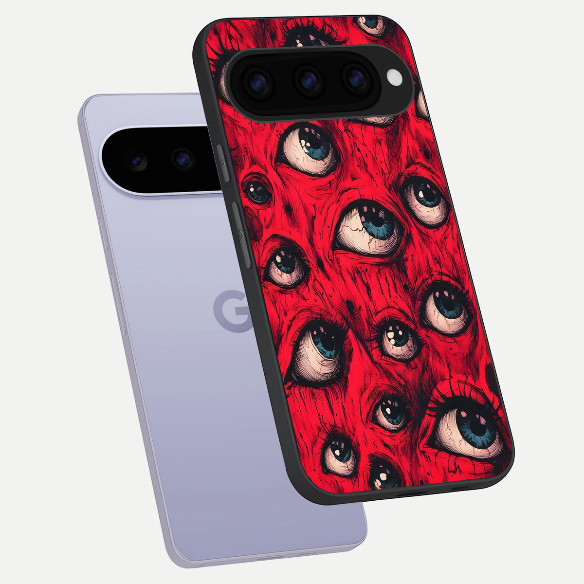  Red Cherries Pattern phone case For Google Pixel 11 showing premium glass back cover with detailed artwork