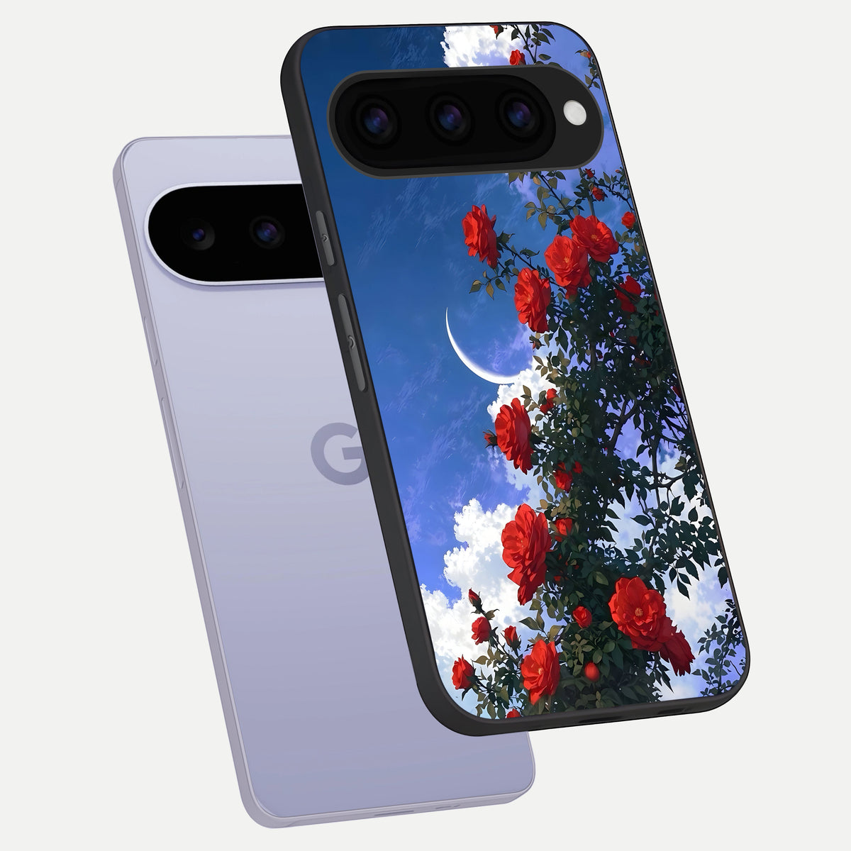  Rose Drift Flowers phone case For Google Pixel 11 showing premium glass back cover with detailed artwork