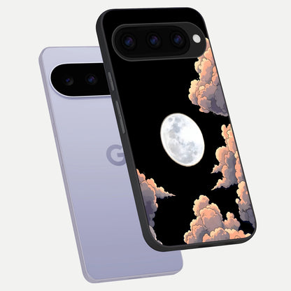  Shade Cloud Moon phone case For Google Pixel 11 showing premium glass back cover with detailed artwork