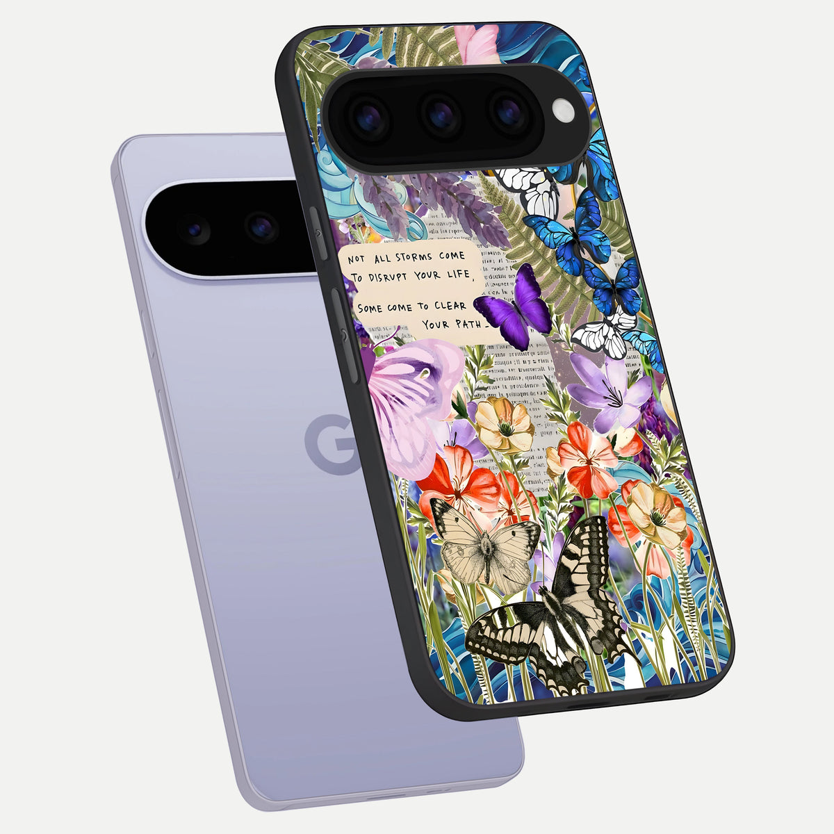  Storm Path Bloom phone case For Google Pixel 11 showing premium glass back cover with detailed artwork