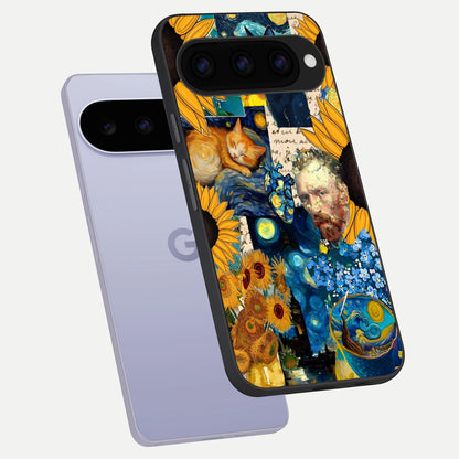  Sunflower Sky Bloom phone case For Google Pixel 11 showing premium glass back cover with detailed artwork