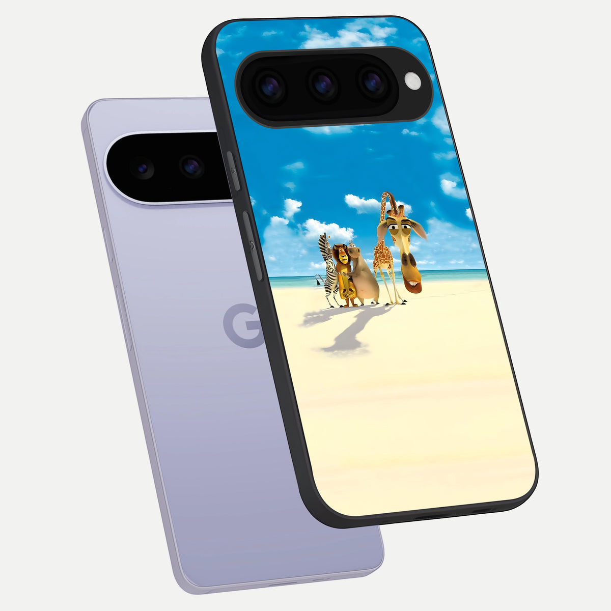  Tropical Fun Squad phone case For Google Pixel 11 showing premium glass back cover with detailed artwork