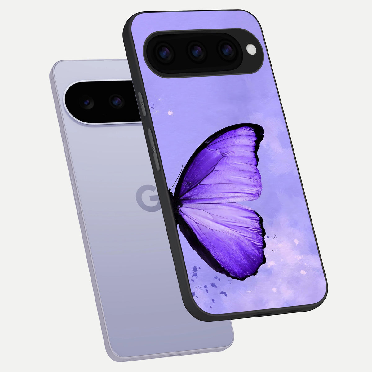  Violet Dream Wing phone case For Google Pixel 11 showing premium glass back cover with detailed artwork