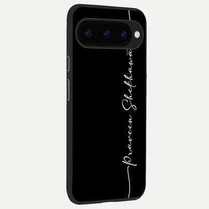  Black Tune Custom Name back cover For Google Pixel 11 slim fit glass case with vibrant aesthetic design