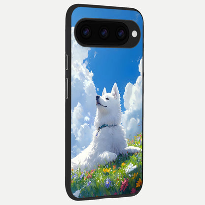  Blissful Cloud Pup back cover For Google Pixel 11 slim fit glass case with vibrant aesthetic design