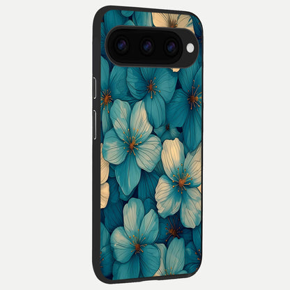  Blue Shade Floral back cover For Google Pixel 11 slim fit glass case with vibrant aesthetic design
