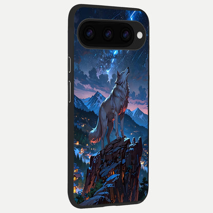  Celestial Wolf Howl back cover For Google Pixel 11 slim fit glass case with vibrant aesthetic design