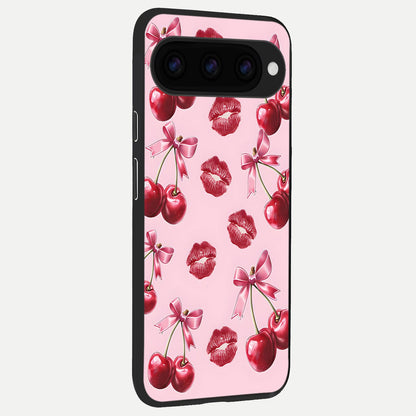  Cherry With Lips back cover For Google Pixel 11 slim fit glass case with vibrant aesthetic design