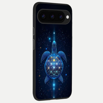 Crimson Blue Turtle back cover For Google Pixel 11 slim fit glass case with vibrant aesthetic design