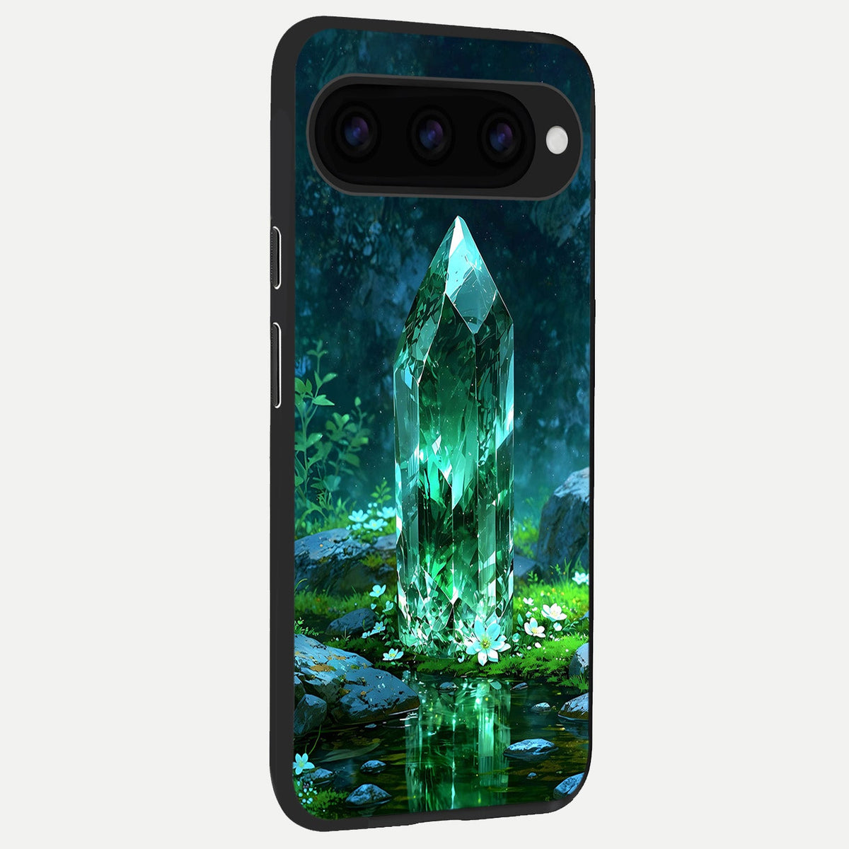  Emerald Light Crystal back cover For Google Pixel 11 slim fit glass case with vibrant aesthetic design