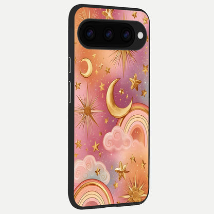  Golden Celestial Dreams back cover For Google Pixel 11 slim fit glass case with vibrant aesthetic design