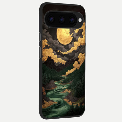 Golden River Moon back cover For Google Pixel 11 slim fit glass case with vibrant aesthetic design