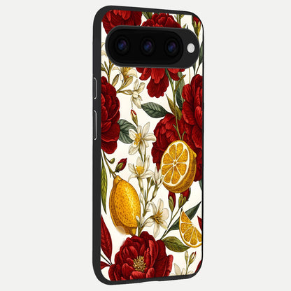  Lemon Rose Charm back cover For Google Pixel 11 slim fit glass case with vibrant aesthetic design