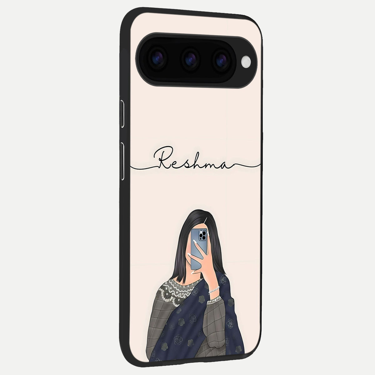  Mirror Mood Muse With Custom Name back cover For Google Pixel 11 slim fit glass case with vibrant aesthetic design