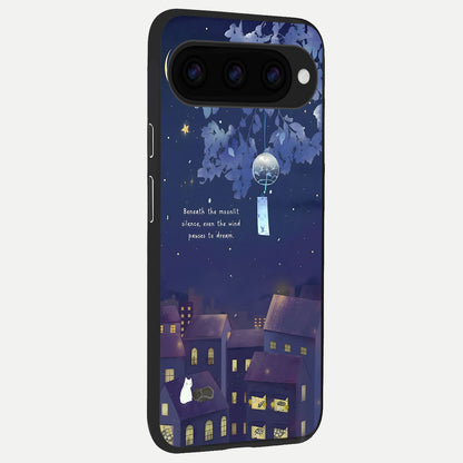  Moonlit Cat Silence back cover For Google Pixel 11 slim fit glass case with vibrant aesthetic design
