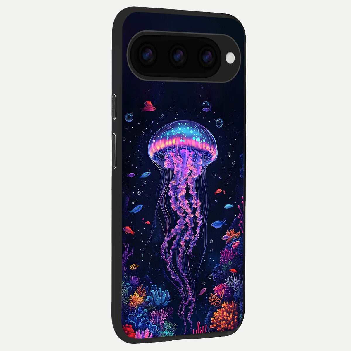  Neon Jellyfish back cover For Google Pixel 11 slim fit glass case with vibrant aesthetic design
