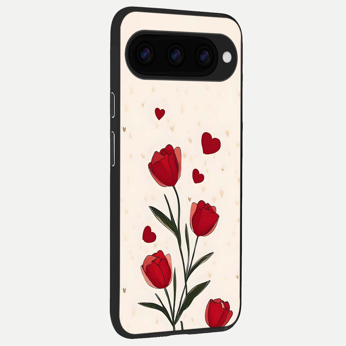  Tulip With Heart back cover For Google Pixel 11 slim fit glass case with vibrant aesthetic design