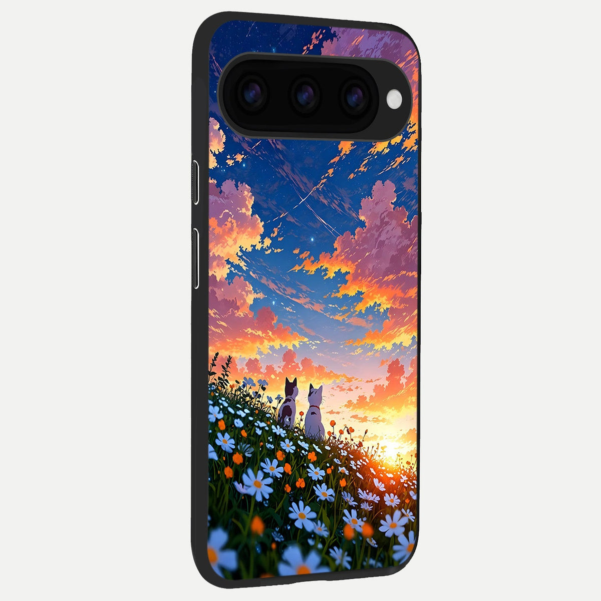  Two Cats Friends back cover For Google Pixel 11 slim fit glass case with vibrant aesthetic design