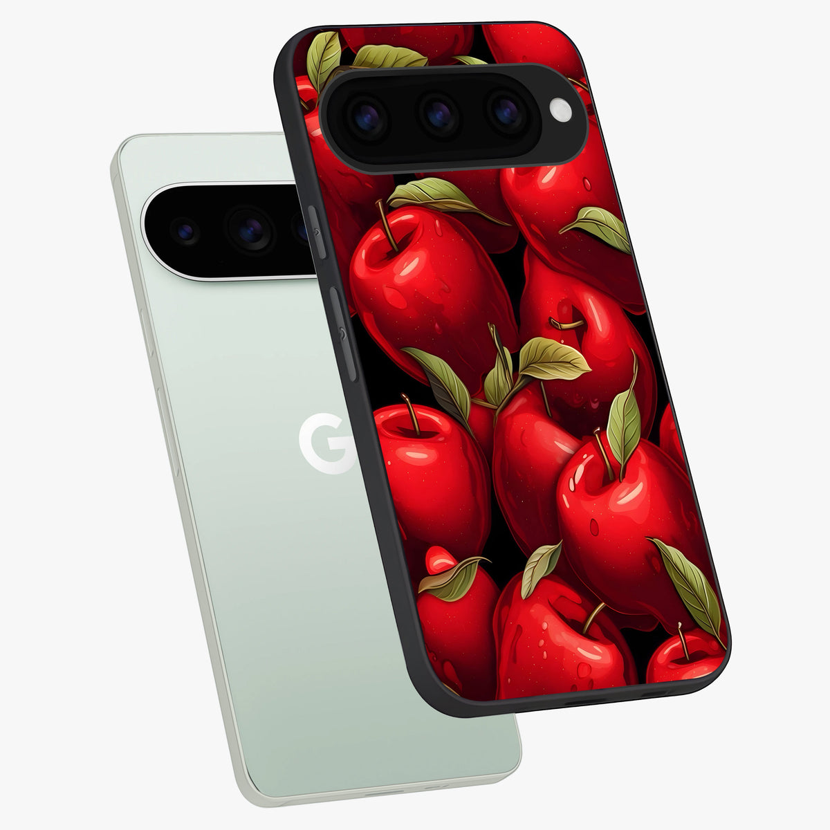  Apple Pattern phone case For Google Pixel 11 Pro showing premium glass back cover with detailed artwork