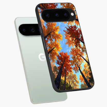  Autumn Sky Rise phone case For Google Pixel 11 Pro showing premium glass back cover with detailed artwork