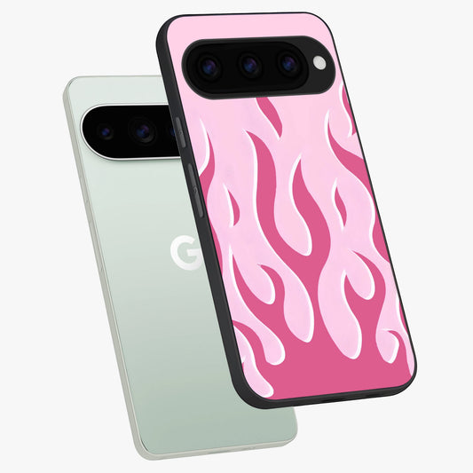  Blush Flame Energy phone case For Google Pixel 11 Pro showing premium glass back cover with detailed artwork