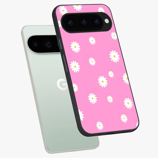  Bubblegum Daisy Pop phone case For Google Pixel 11 Pro showing premium glass back cover with detailed artwork