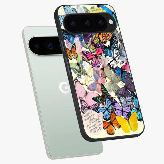  Butterflies Petal Dream phone case For Google Pixel 11 Pro showing premium glass back cover with detailed artwork