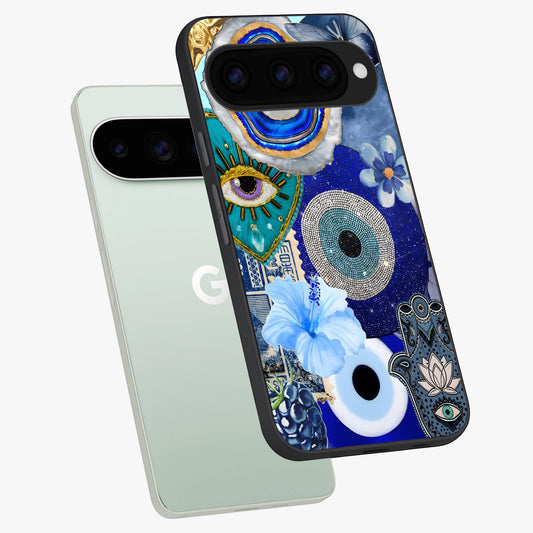  Celestial Blue Vision phone case For Google Pixel 11 Pro showing premium glass back cover with detailed artwork