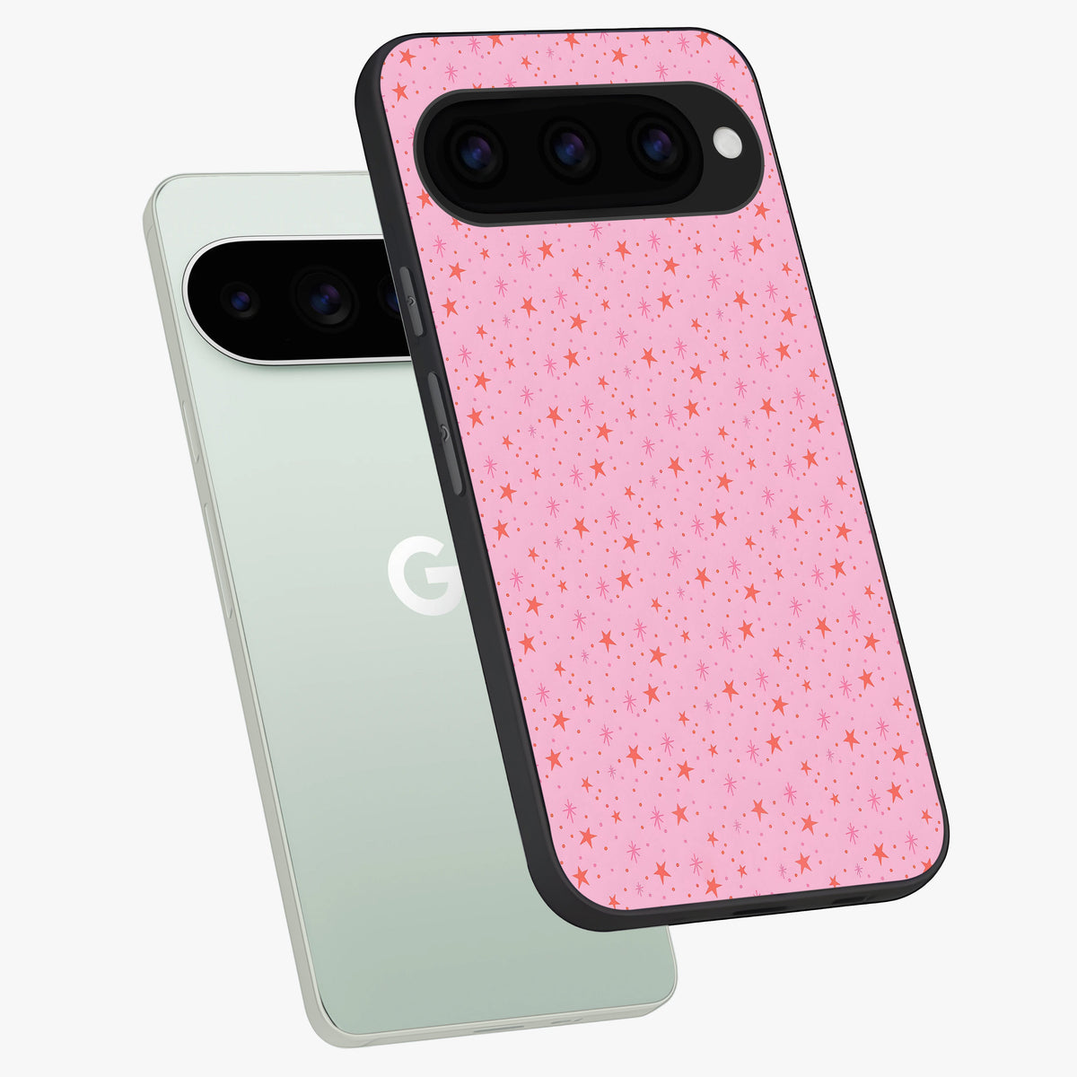  Cosmic Pink Sparkle phone case For Google Pixel 11 Pro showing premium glass back cover with detailed artwork