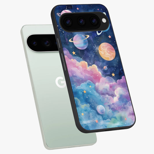  Cosmic Planet Dreams phone case For Google Pixel 11 Pro showing premium glass back cover with detailed artwork