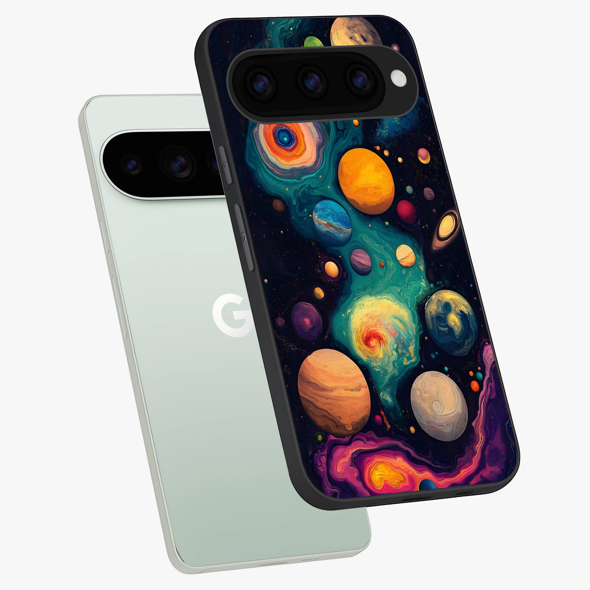  Cosmic Planet Journey phone case For Google Pixel 11 Pro showing premium glass back cover with detailed artwork