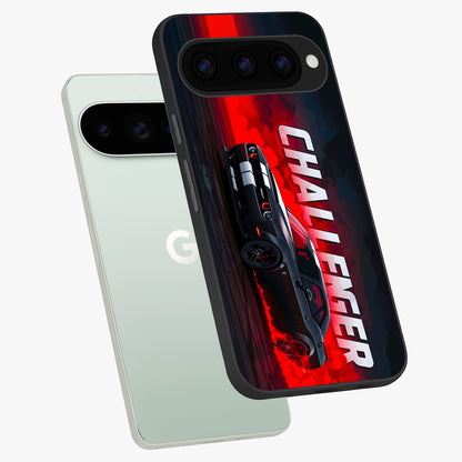 Crimson Challenger Fury phone case For Google Pixel 11 Pro showing premium glass back cover with detailed artwork