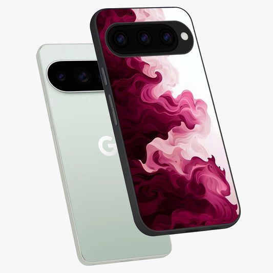  Crimson Wave Flow phone case For Google Pixel 11 Pro showing premium glass back cover with detailed artwork