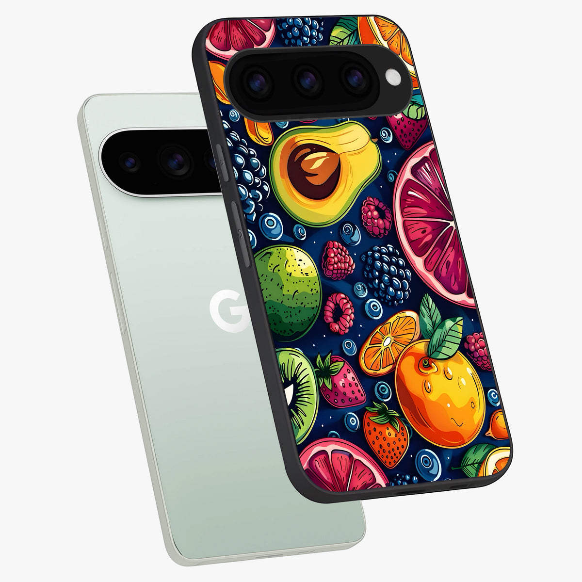  Cute Fruits Art phone case For Google Pixel 11 Pro showing premium glass back cover with detailed artwork