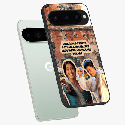  Desi Retro Vibes phone case For Google Pixel 11 Pro showing premium glass back cover with detailed artwork