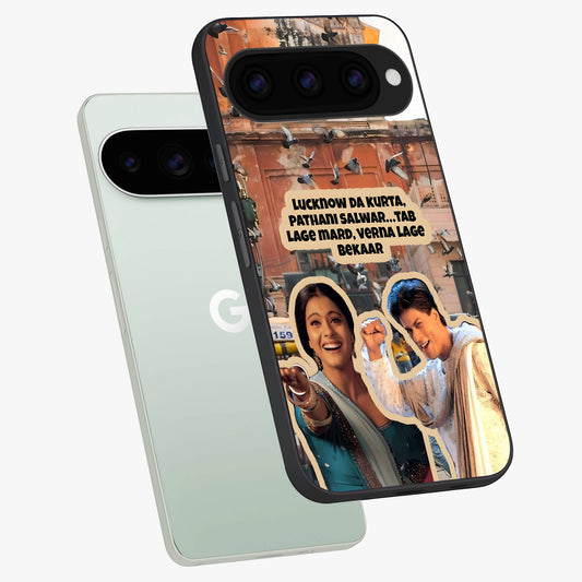  Desi Retro Vibes phone case For Google Pixel 11 Pro showing premium glass back cover with detailed artwork