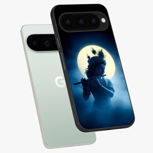  Divine Moon Flute phone case For Google Pixel 11 Pro showing premium glass back cover with detailed artwork