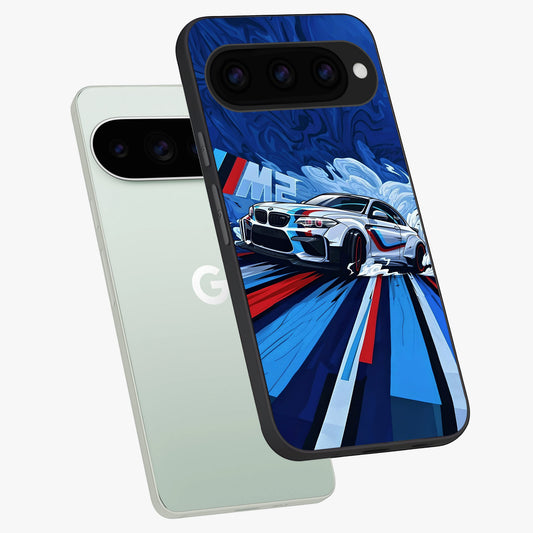  Drift Power Rush phone case For Google Pixel 11 Pro showing premium glass back cover with detailed artwork