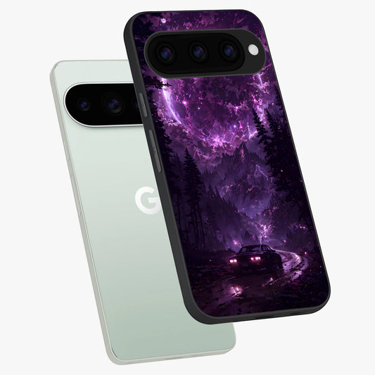  Eternal Cosmic Drive phone case For Google Pixel 11 Pro showing premium glass back cover with detailed artwork