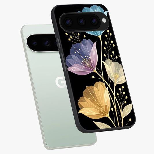  Flower Bloom Glow phone case For Google Pixel 11 Pro showing premium glass back cover with detailed artwork