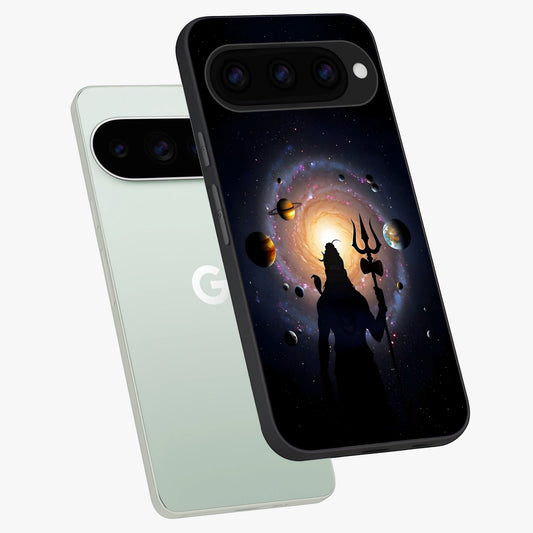  Galactic Shiva Vision phone case For Google Pixel 11 Pro showing premium glass back cover with detailed artwork